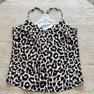 J. Crew Black and Brown Leopard Camisole